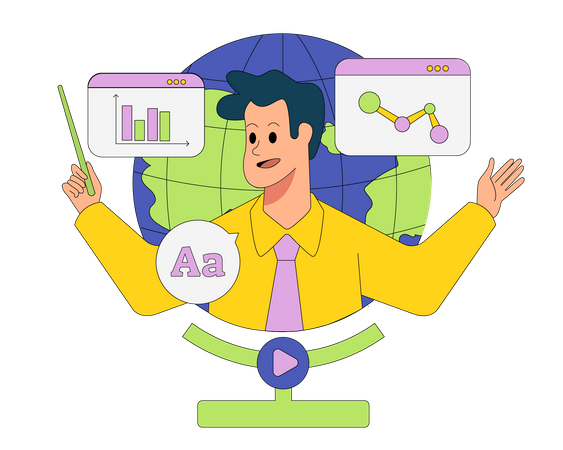 Students attending online classes  イラスト