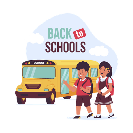 Students back to school  Illustration