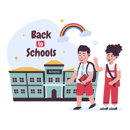 Students back to school  Illustration