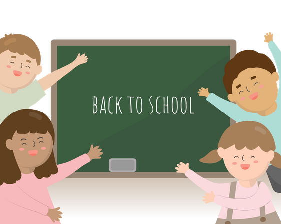 Students back to school  Illustration