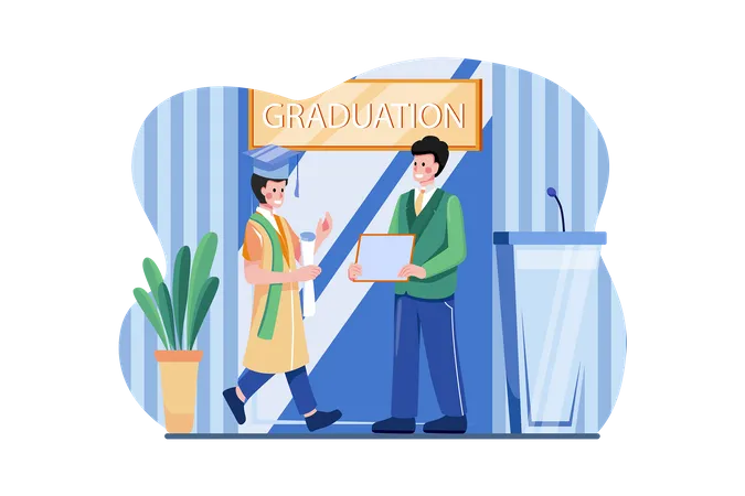 Students Celebrate Graduation  Illustration