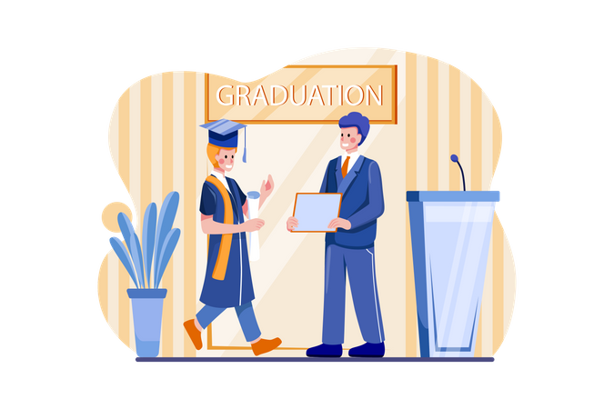 Students Celebrate Graduation  Illustration