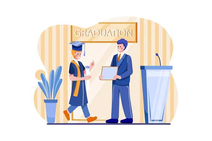 Students Celebrate Graduation  Illustration