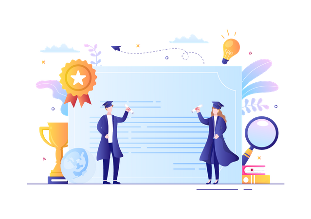 Students celebrating convocation day  Illustration