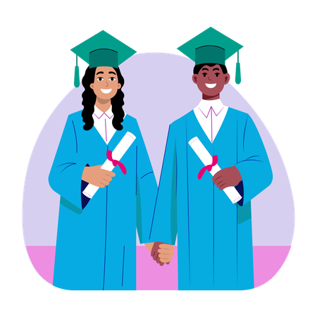 Students celebrating graduation day  Illustration