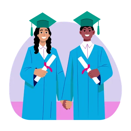 Students celebrating graduation day  Illustration
