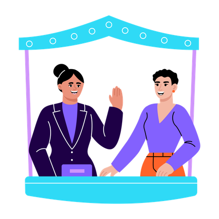 Students celebrating university festival  Illustration