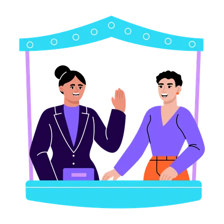 Students celebrating university festival  Illustration