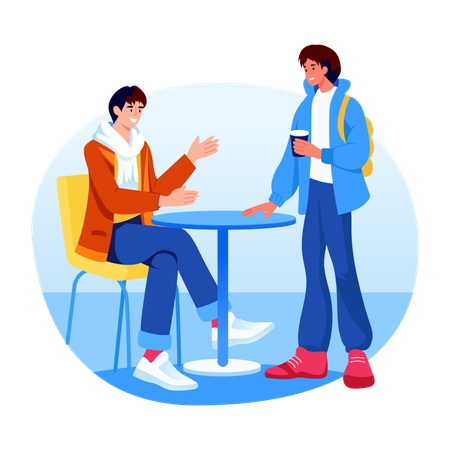 Students chatting in class  Illustration