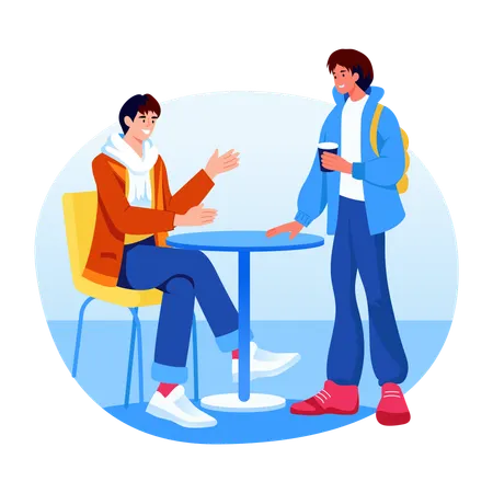 Students chatting in class  Illustration