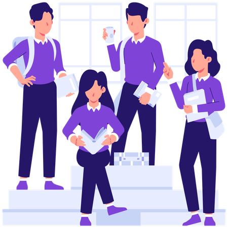 Students enjoying free time  Illustration