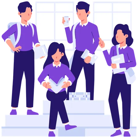 Students enjoying free time  Illustration