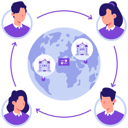 Students enrolled in global education program  Illustration