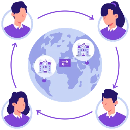 Students enrolled in global education program  Illustration