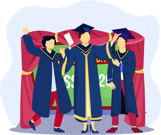 Students gathered for graduation ceremony  Illustration