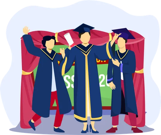 Students gathered for graduation ceremony  Illustration