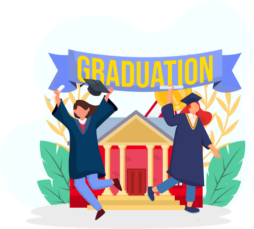 Students getting graduated  Illustration