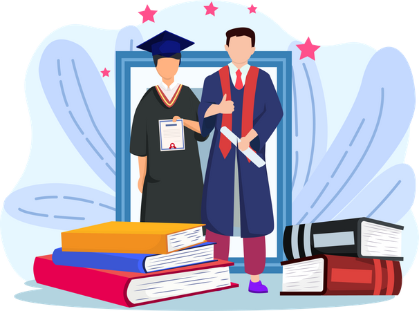 Students getting graduated  Illustration