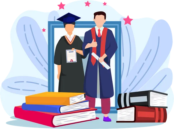 Students getting graduated  Illustration