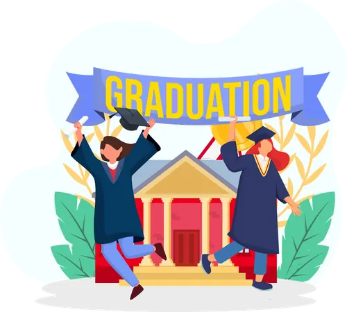 Students getting graduated  Illustration