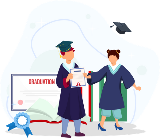 Students getting graduation  Illustration