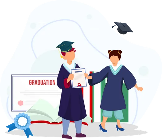 Students getting graduation  Illustration