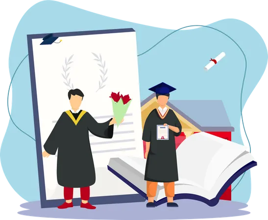 Students getting graduation  Illustration