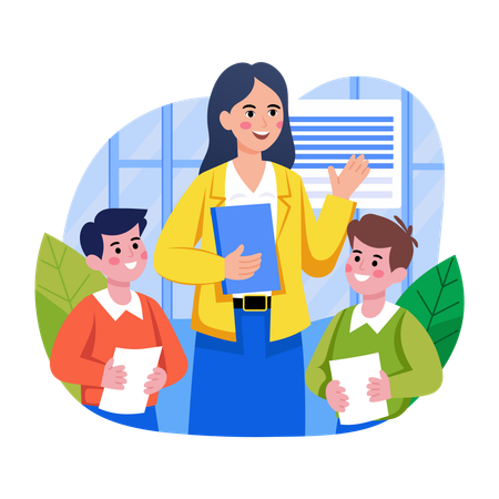 Students getting ready for exam day  Illustration