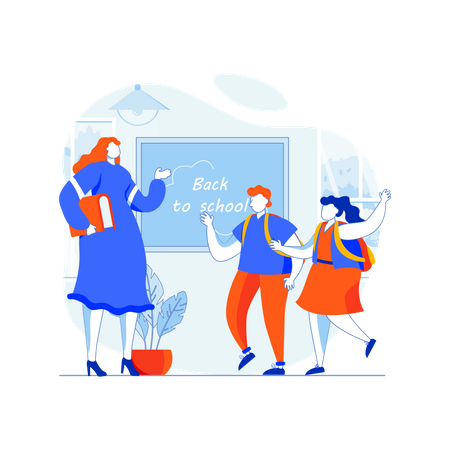 Students going back to school Illustration