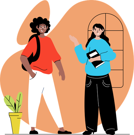 Students going to school  Illustration