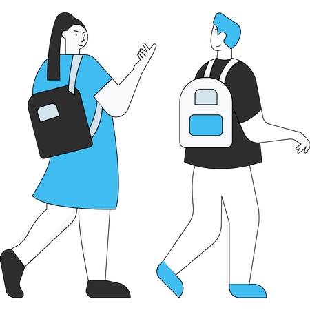 Students going to school Illustration