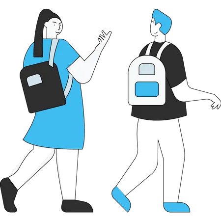 Students going to school Illustration