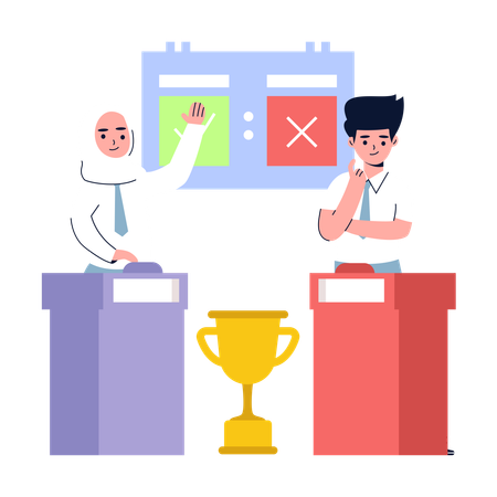 Students have Academic Competitions  Illustration