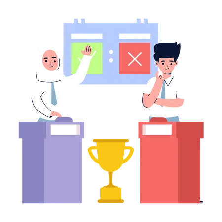 Students have Academic Competitions  Illustration