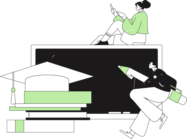 Students have algebra sums to solve  Illustration