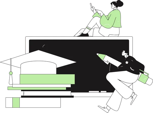 Students have algebra sums to solve  Illustration