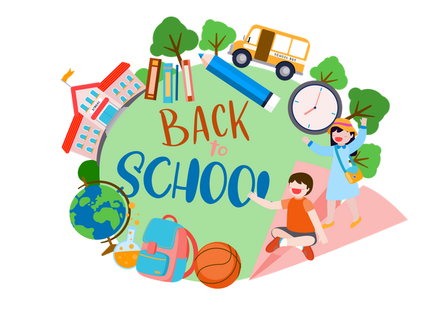 Students have returned from school  Illustration