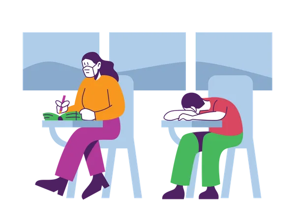 Students in classroom  Illustration