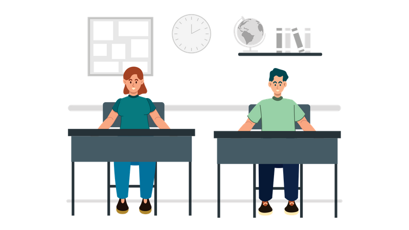 Students In Classroom  Illustration