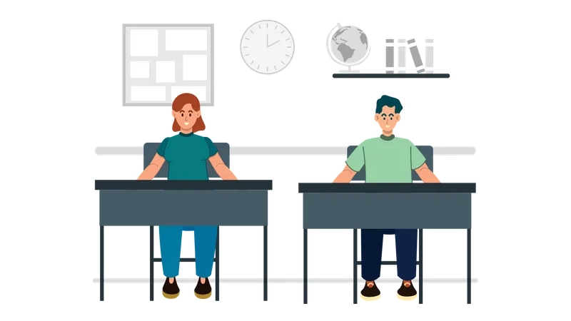 Students In Classroom  Illustration