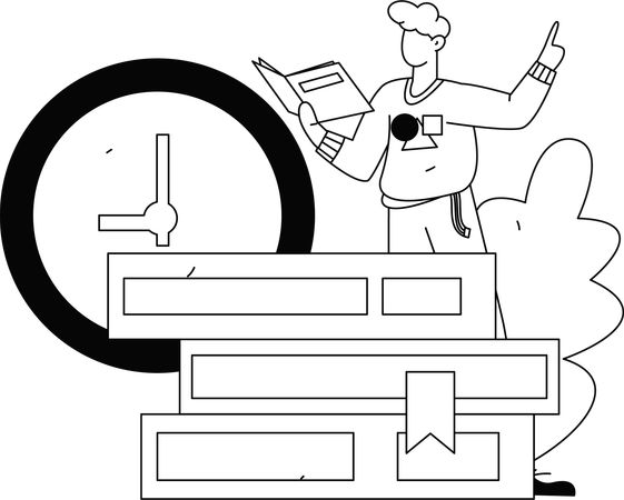 Students learning online  Illustration