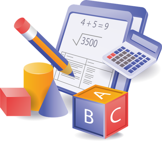 Students learning to count back to school  Illustration