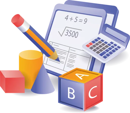 Students learning to count back to school  Illustration