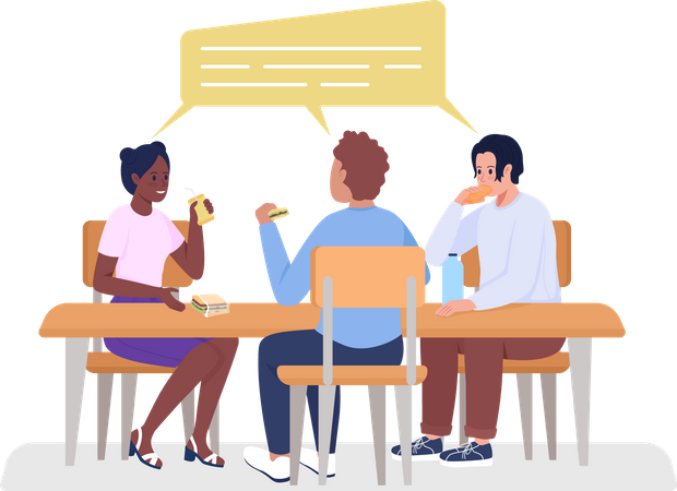 Students on lunch break  Illustration