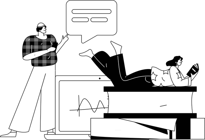 Students preparing for class test  Illustration