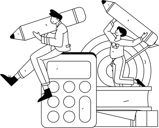 試験の準備をする学生  イラスト