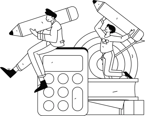 試験の準備をする学生  イラスト