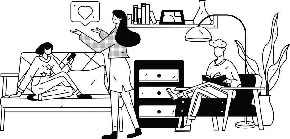 Students preparing for exams  Illustration