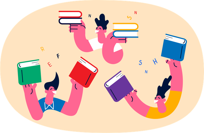 Students preparing for school test  Illustration