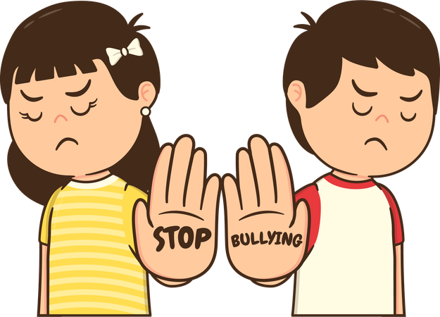 Students stand against bullying nature  Illustration